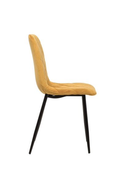 Стул обеденный Лацио велюр горчичный/черный