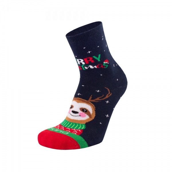 Шкарпетки унісекс Duna новорічні 4118 махра р.14–16 синій 