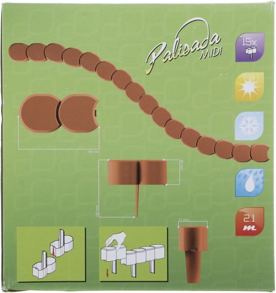 Бордюр ZMM Maxpol для палисадника средний темно-коричневый