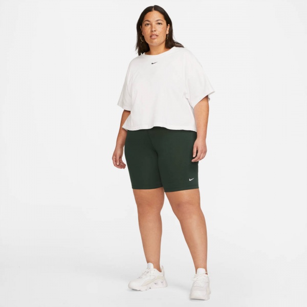 Шорты Nike W NSW ESSNTL MR BIKER SHORT CZ8526-397 р. L зеленый