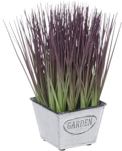 Растение искусственное в горшке Мискантус 20 см фиолетово-зеленый