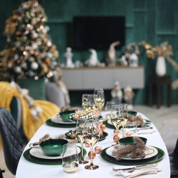 Блюдо Crystal 33 см зелене Dekor Cam 