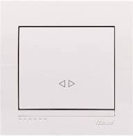 Выключатель перекрестный одноклавишный Lezard Deriy без подсветки 10 А 250В IP20 белый 702-0202-107