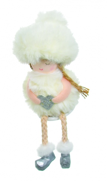Прикраса новорічна Дівчинка 15 см білий A-793842