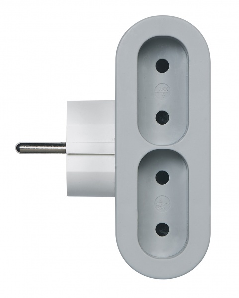 Разветвитель Legrand 4х2К стандарт без заземления 4 гн. бело-серый 49400 