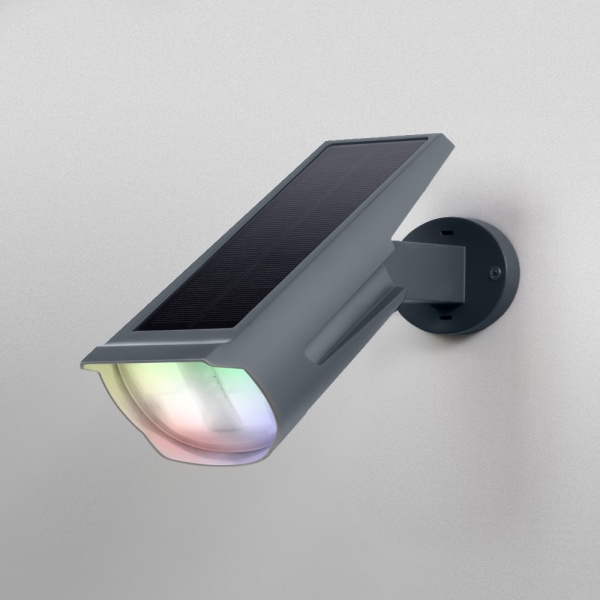 Прожектор на сонячній батареї Ledvance ENDURA Garden Solar Spot Wall + Spike RGB + W 0,5 Вт IP44 темно-сірий 