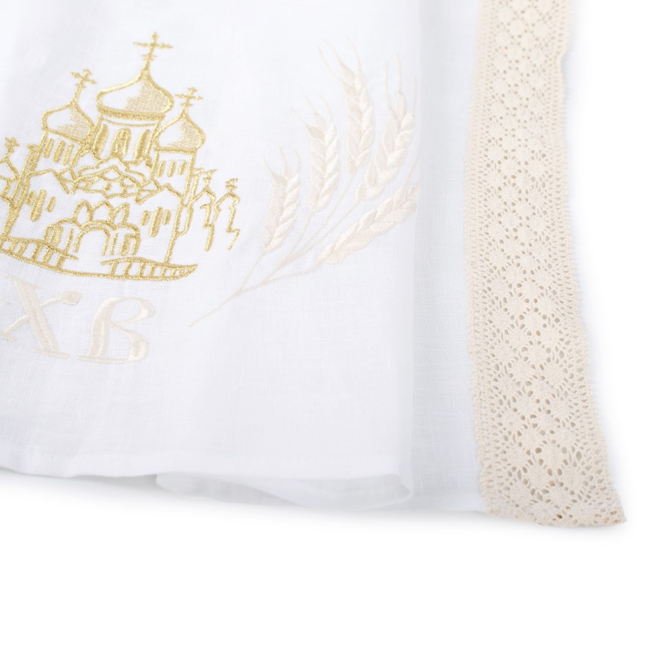 Рушник на Великдень 35x70 см BILTEX білий із золотим