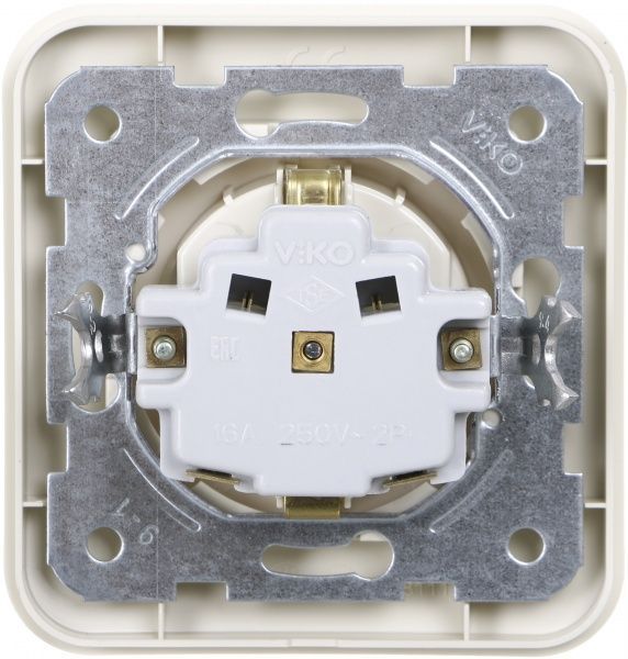 Розетка із заземленням Viko Rollina без шторок без кришки крем 90421008