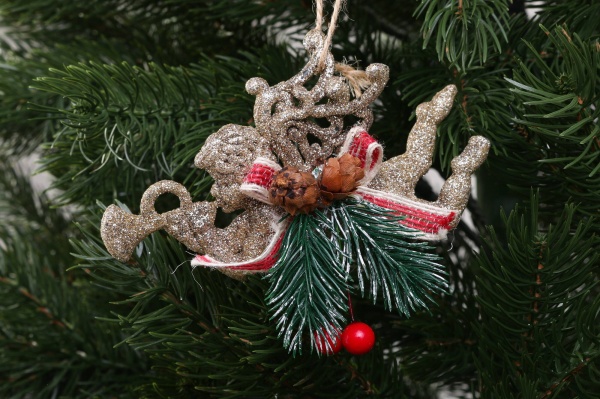 Декоративная подвеска Ангел с декором 13x9 см HF20Y2-11 золотой