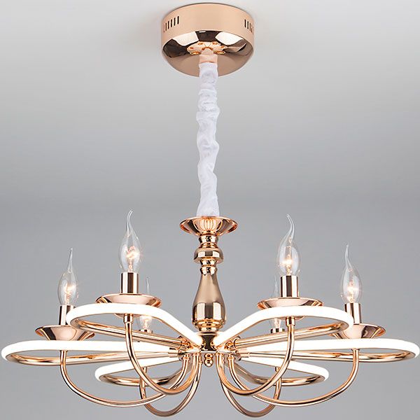 Люстра підвісна Strotskis Phobos пульт ДК LED 36 Вт 6x60 Вт E14 золото 421/6 