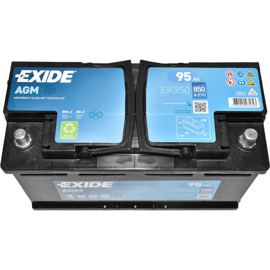 Аккумулятор автомобильный EXIDE Start-Stop AGM EK950 95Ah 850A 12V «+» справа (EK950)