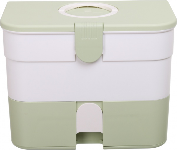 Органайзер для косметики многоуровневый с ящиками 32х20х25 см белыйзеленый 