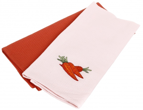 Набор полотенец кухонных вафельных Морковь 2 шт. 167334 45x60 см в ассортименте Homeline 