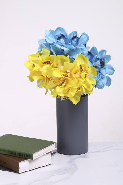 Ваза стеклянная Soft цилиндр 19,5 см серая 