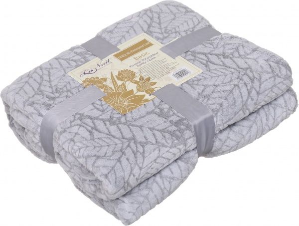 Плед 3D Embossed Leaf 200x220 см серый La Nuit 