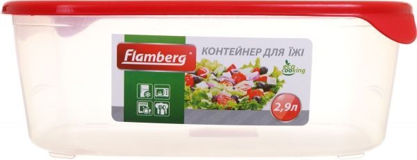 Контейнер для зберігання 2,9 л червоний Flamberg