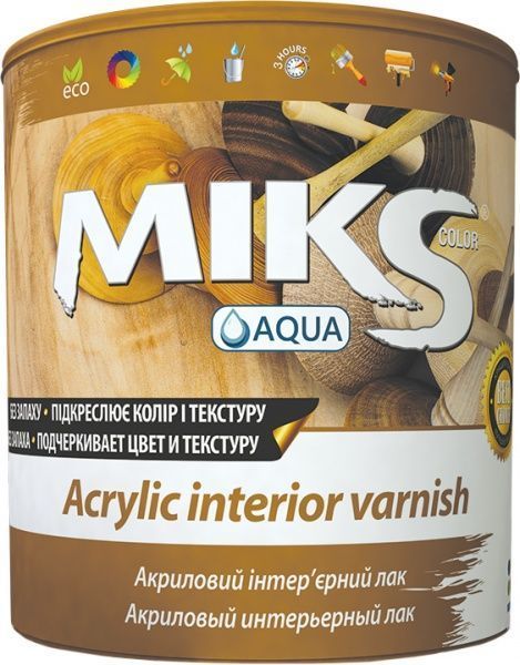Лак Acrylic interior varnish MIKS Color глянец 0,75 л прозрачный
