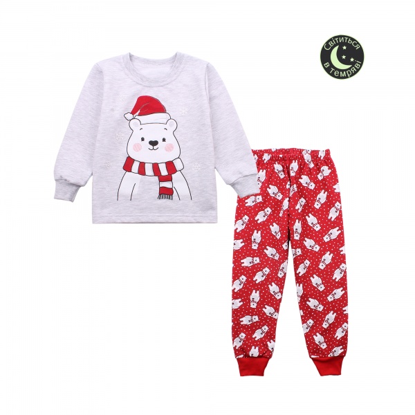Піжама дитяча унісекс Фламінго Christmas р.104 меланж 329-327 
