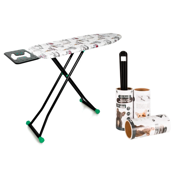 Гладильная доска Dogrular 36x112 см моноблок + Набор для чистки одежды
