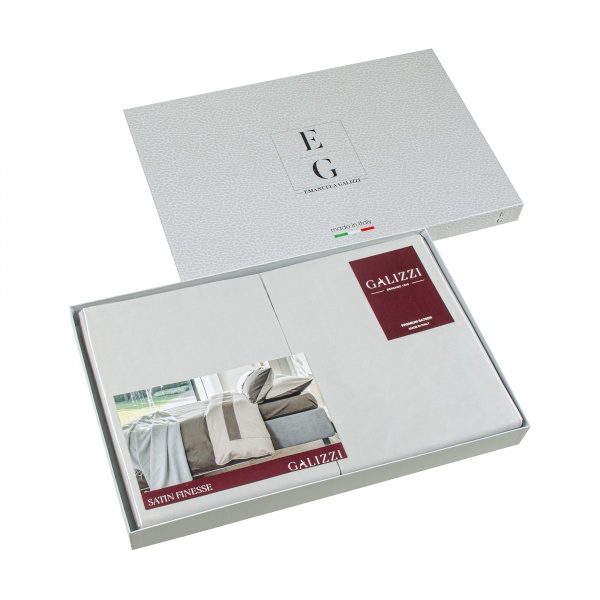 Комплект постельного белья SATIN FINESSE 425 2.0 серый с синим EMANUELA GALIZZI 