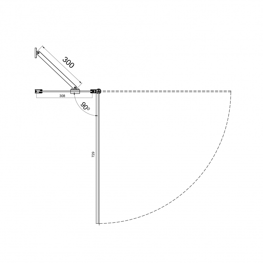 Шторка для ванны Koller Pool Dakota 1100х1400 мм chrome, скло 6 мм clear
