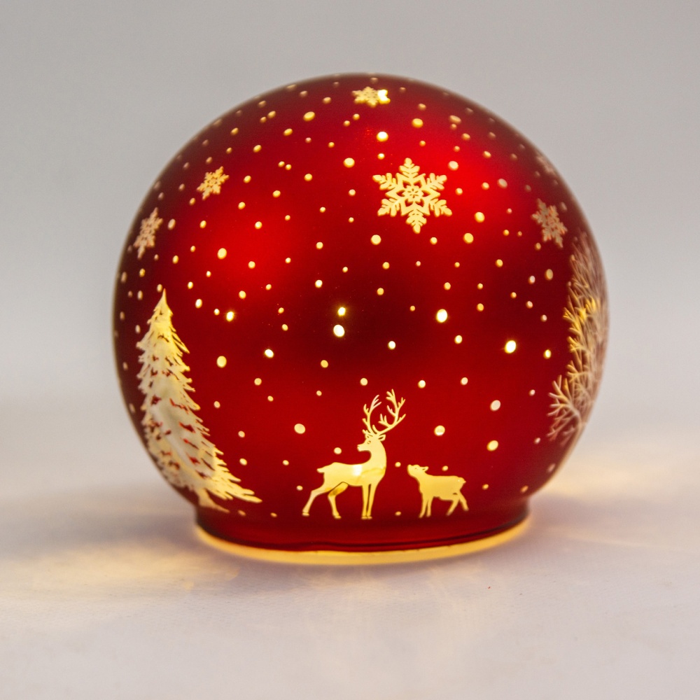 Фонарь новогодний Шар красный