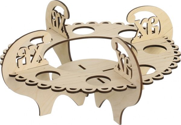 Подставка пасхальная на 8 яиц и паску круглая