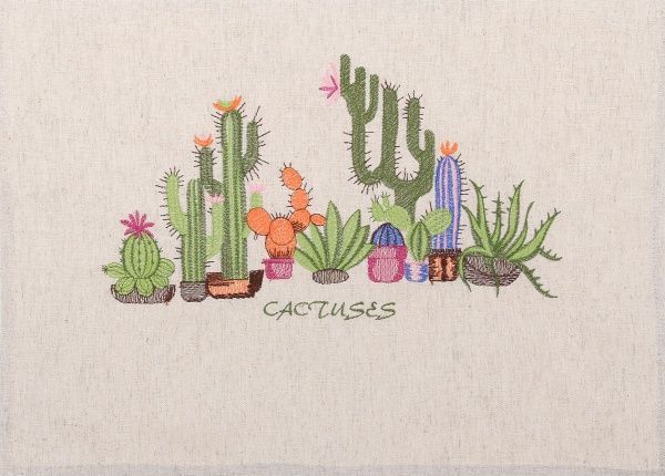 Рушник Кімнатні рослини Кактуси 45x65 см лляний 