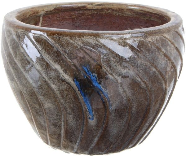 Кашпо Viet Thanh Ceramic завиток 32х23 см VT.10944-3 круглий коричневий 