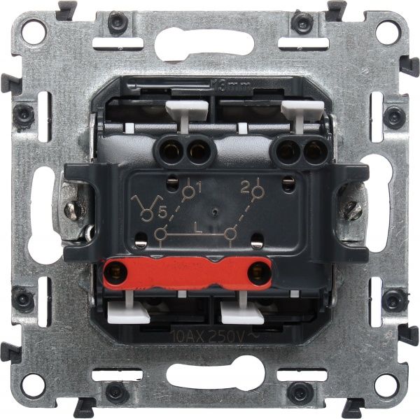 Выключатель двухклавишный Legrand Allure без подсветки 10 А 250В кремовый 752805