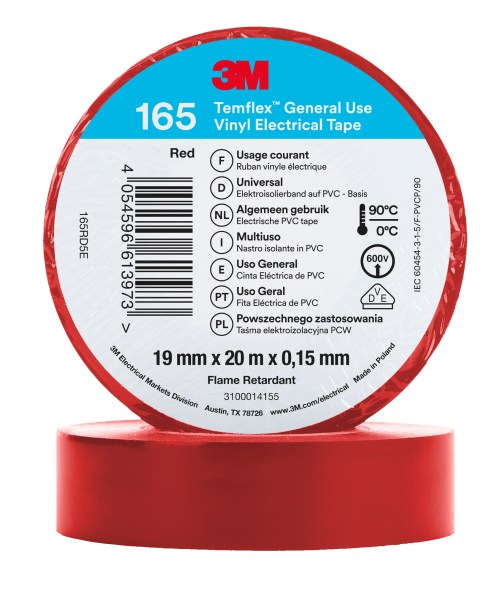 Изолента ЗМ Temflex полиэтилен 165 (19мм х 20м) RD