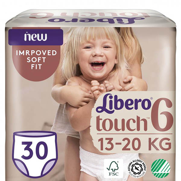 Підгузки-трусики Libero Touch 6 13-20 кг 30 шт.