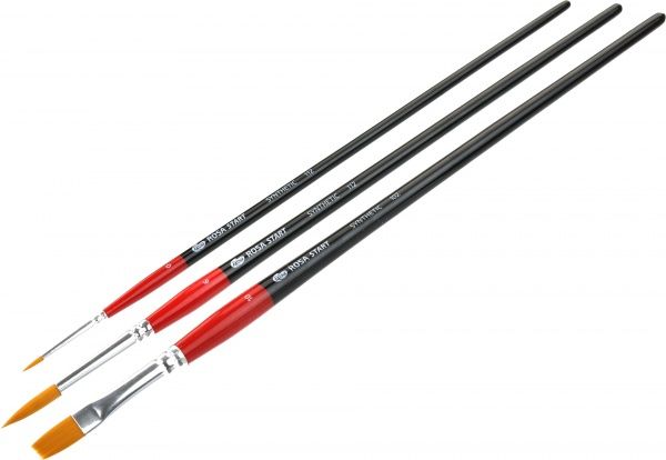 Набор кистей 2 синтетика, 3 шт. ROSA 