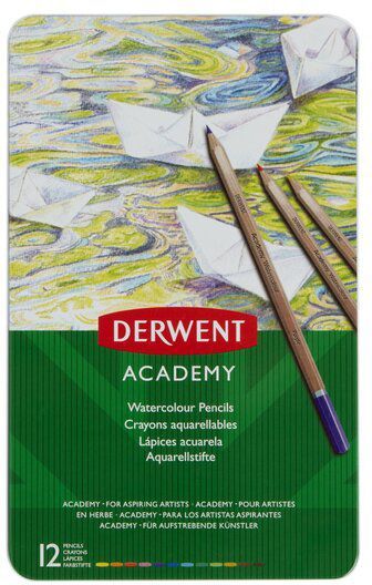 Олівці акварельні Academy Watercolour 12 кольорів Derwent