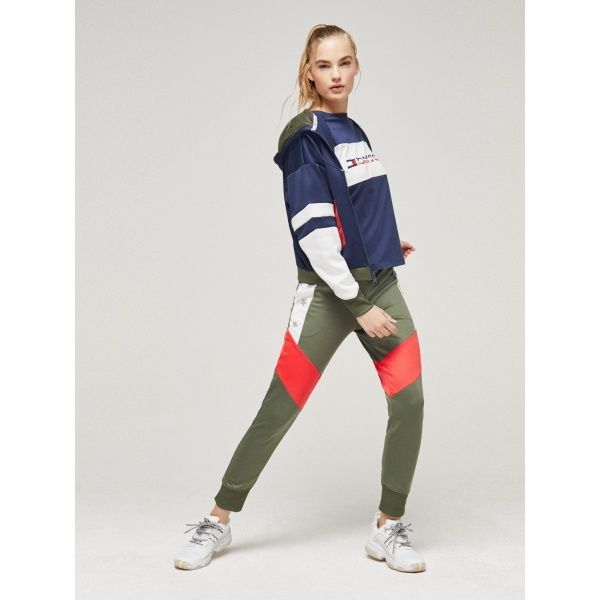 Брюки Tommy Hilfiger Sport BLOCKED POLY PANT CUFF LOGO S10S100254302 р. XS оливковый