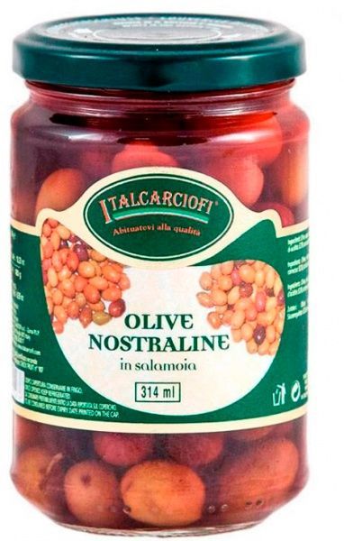 Оливки целые Ностралине 314мл ТМ ITALCARCIOFI