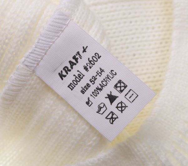 Шапочка дитяча для дівчинки Kraft+ арт. 2602 р.52-54 молоко 