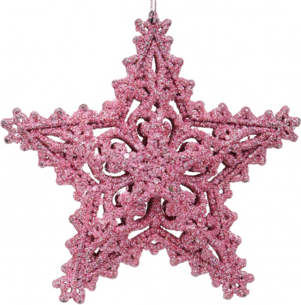 Декоративна підвіска Зірка 12,5 см рожевий HF2K931