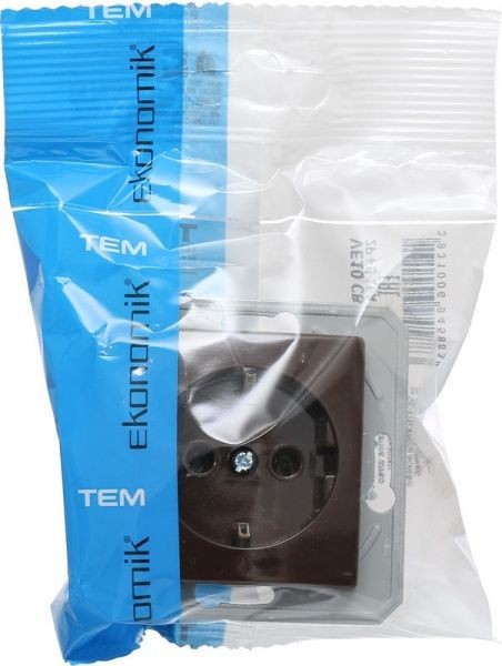 Розетка TEM Ekonomik 16 A 250 В шоколадный VE10CBXO-U