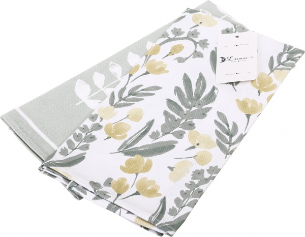 Набір рушників кухонних Asteria 2 шт. 65x45 см Luna сірий із білим 