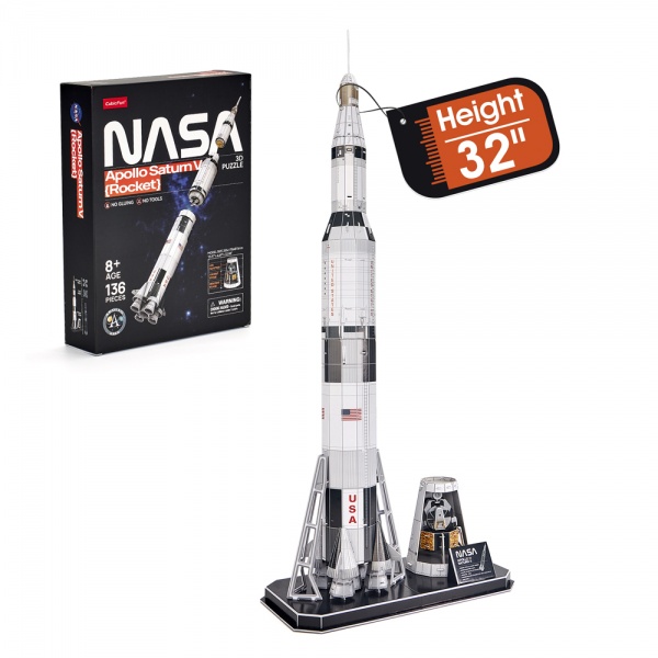 3D-пазл CubicFun Трехмерная головоломка-конструктор NASA РАКЕТА Аполон САТУРН-5 DS1059h