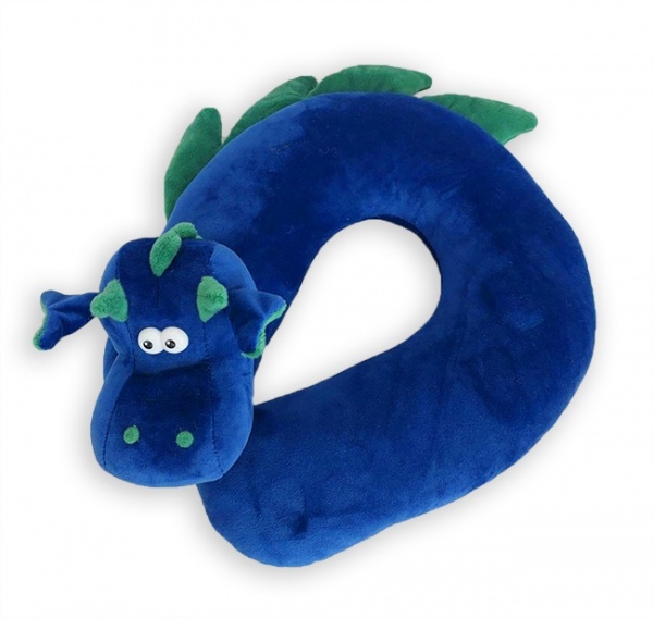 Подушка декоративная для путешествий Дракон 60379 38x38 см синий с зеленым 