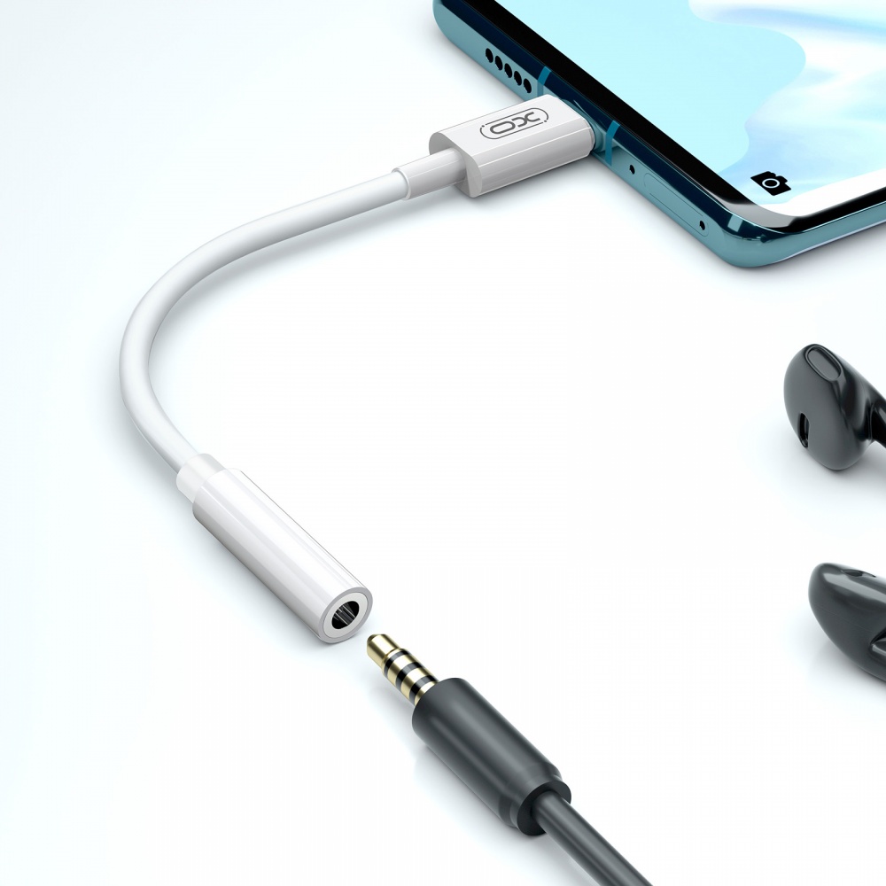 Перехідник Xo USB type C - AUX 0,14 м white (NB-R161.white)