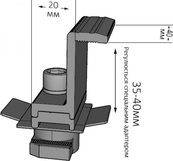 Крепеж 2 шт. Kripter t-uni Т-образный универсальный в сборе
