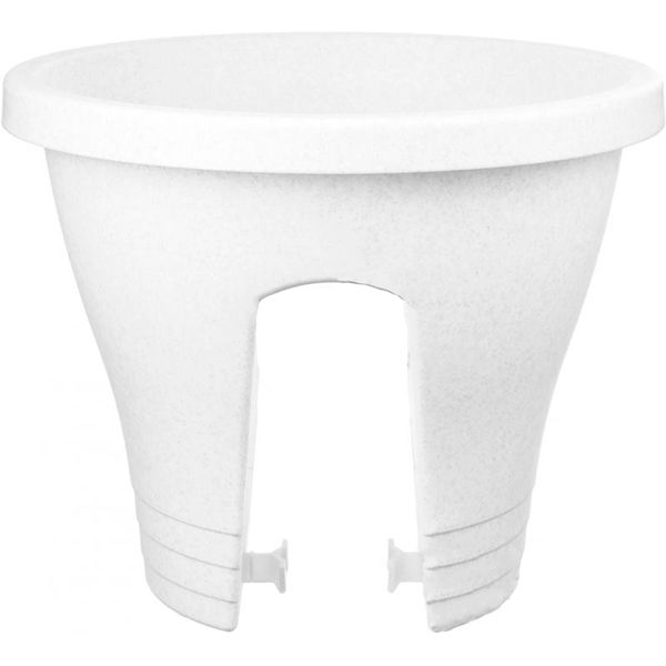 Вазон пластиковий Алеана Женева круглий 6л білий із сірим (114019) 