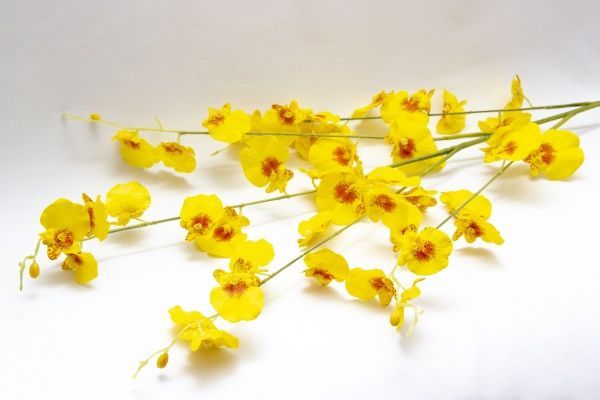 Цветок искусственный Орхидея 5 веток желтая Девилон