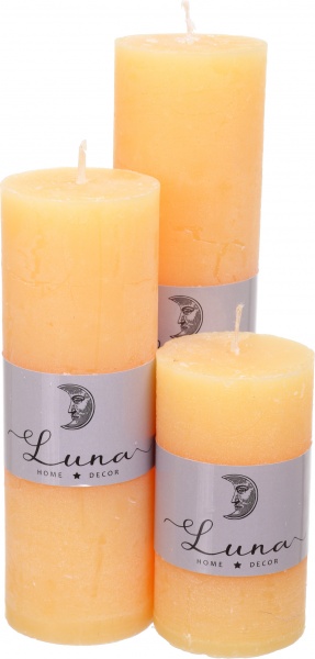 Свічка Рустік циліндр жовтий C5510-121 Luna