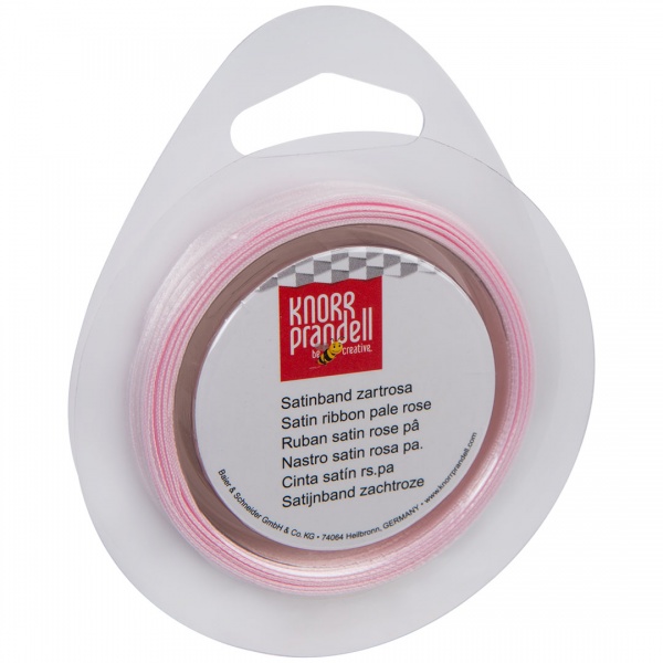 Стрічка декоративна Knorr Prandell Стрічка сатинова ribbon 3mm 10m pale rose 0,3 см 10 м світло-рожевий 
