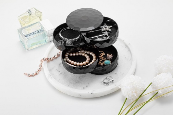 Органайзер Органайзер для прикрас Dunya plastik 4-рівневий чорний пластиковий 07414 чорний 