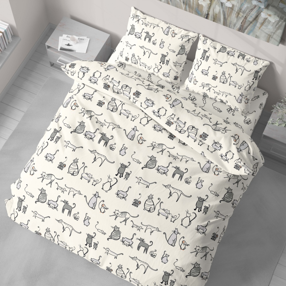 Комплект постільної білизни 2.0 CAT STORY мультиколор Luna